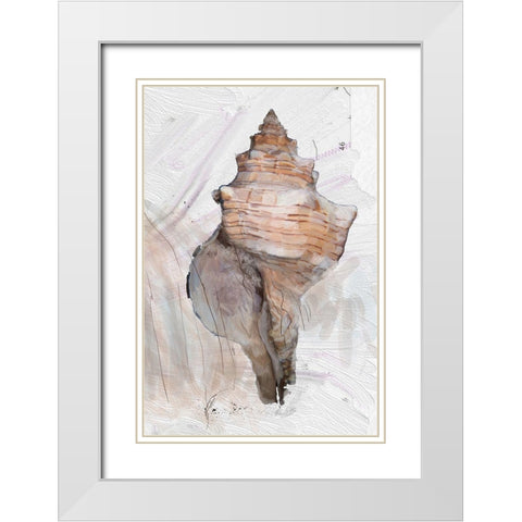 Geo Shell 2 White Modern Wood Framed Art Print with Double Matting by Butcher, Sarah