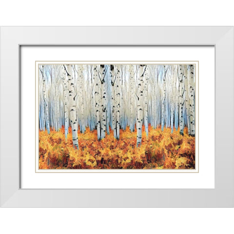 Birch Forest White Modern Wood Framed Art Print with Double Matting by Butcher, Sarah