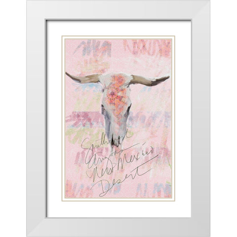 Southwest Skull White Modern Wood Framed Art Print with Double Matting by Butcher, Sarah