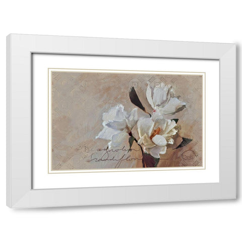 Suddenly Magnolia 2 White Modern Wood Framed Art Print with Double Matting by Butcher, Sarah