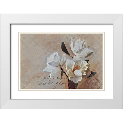 Suddenly Magnolia 2 White Modern Wood Framed Art Print with Double Matting by Butcher, Sarah