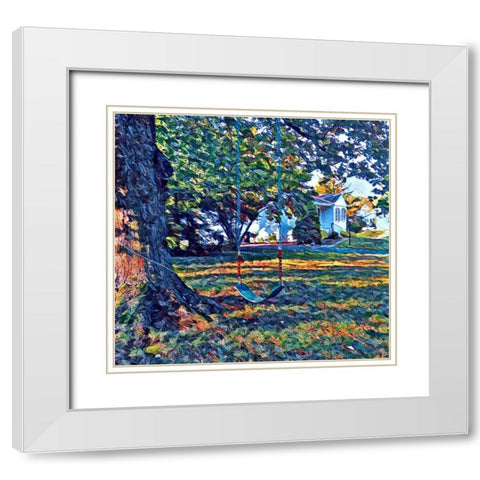 Swing Memories White Modern Wood Framed Art Print with Double Matting by Butcher, Sarah
