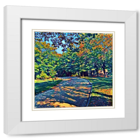 Shadyview Lane White Modern Wood Framed Art Print with Double Matting by Butcher, Sarah