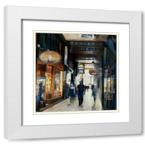 Panorama Des Passages White Modern Wood Framed Art Print with Double Matting by Butcher, Sarah