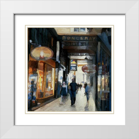 Panorama Des Passages White Modern Wood Framed Art Print with Double Matting by Butcher, Sarah
