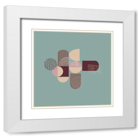 Mid Century 1 White Modern Wood Framed Art Print with Double Matting by Swati, Siotia