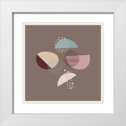 Mid Century 3 White Modern Wood Framed Art Print with Double Matting by Swati, Siotia