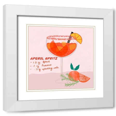 Aperol Spritz White Modern Wood Framed Art Print with Double Matting by Straatsma, Leah