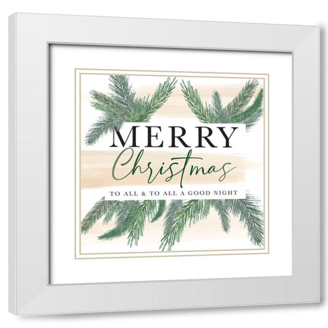 Merry Christmas to All White Modern Wood Framed Art Print with Double Matting by Stella & Jack Studio