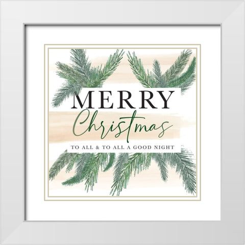 Merry Christmas to All White Modern Wood Framed Art Print with Double Matting by Stella & Jack Studio