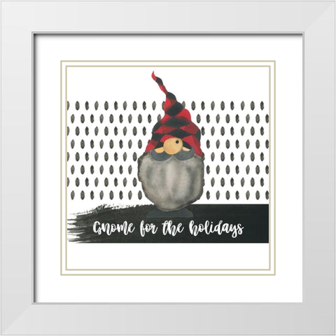 Come for the Holidays White Modern Wood Framed Art Print with Double Matting by Stella & Jack Studio
