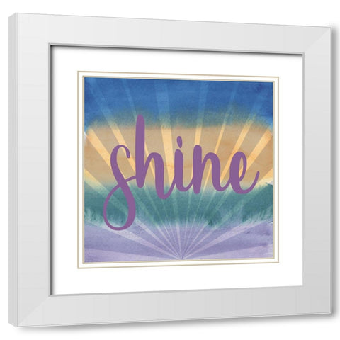 Purple Shine White Modern Wood Framed Art Print with Double Matting by Stella & Jack Studio