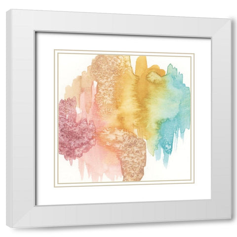 Pastel Abstract White Modern Wood Framed Art Print with Double Matting by vdk atelier