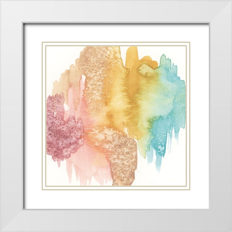Pastel Abstract White Modern Wood Framed Art Print with Double Matting by vdk atelier