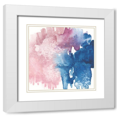 Pink Abstract White Modern Wood Framed Art Print with Double Matting by vdk atelier