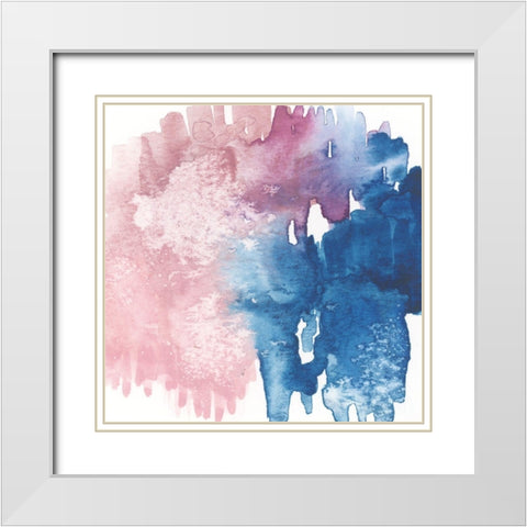 Pink Abstract White Modern Wood Framed Art Print with Double Matting by vdk atelier