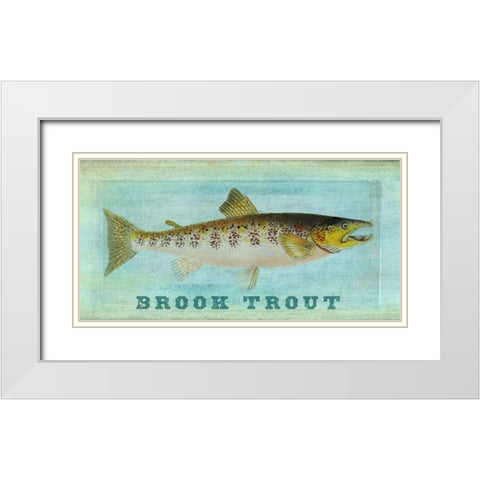 Brook Trout White Modern Wood Framed Art Print with Double Matting by Carlson, Tina