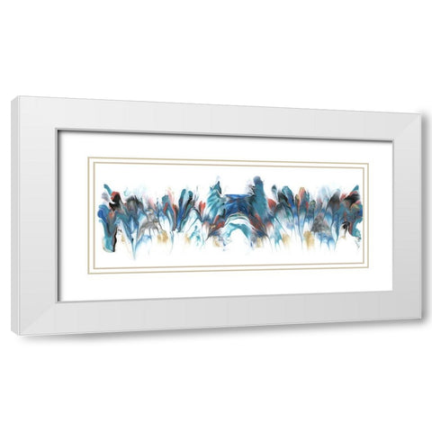 Abstract Sound Wave A White Modern Wood Framed Art Print with Double Matting by Carlson, Tina