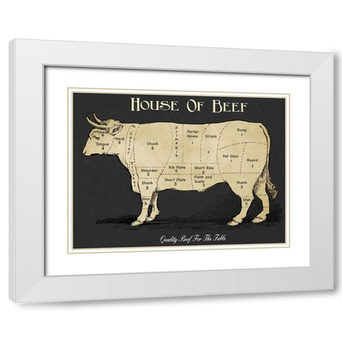 House Of Beef White Modern Wood Framed Art Print with Double Matting by Carlson, Tina