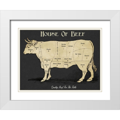 House Of Beef White Modern Wood Framed Art Print with Double Matting by Carlson, Tina
