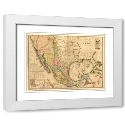 US Mexico White Modern Wood Framed Art Print with Double Matting by Carlson, Tina