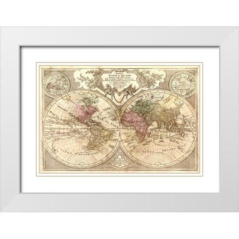 Totius Mundi White Modern Wood Framed Art Print with Double Matting by Carlson, Tina