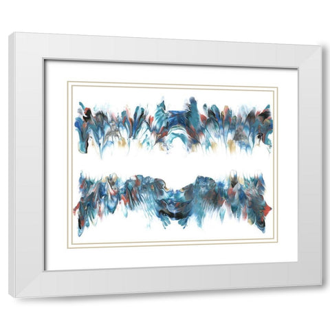 Abstract Sound Waves White Modern Wood Framed Art Print with Double Matting by Carlson, Tina