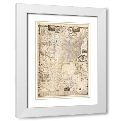 Washington USA White Modern Wood Framed Art Print with Double Matting by Carlson, Tina