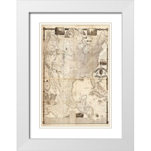 Washington USA White Modern Wood Framed Art Print with Double Matting by Carlson, Tina
