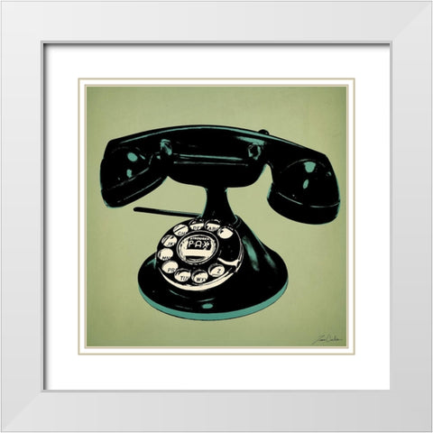 Telephone 2 v2 White Modern Wood Framed Art Print with Double Matting by Carlson, Tina