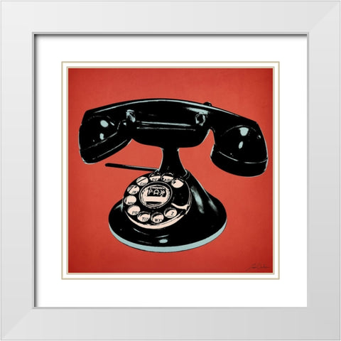 Telephone 2 v3 White Modern Wood Framed Art Print with Double Matting by Carlson, Tina