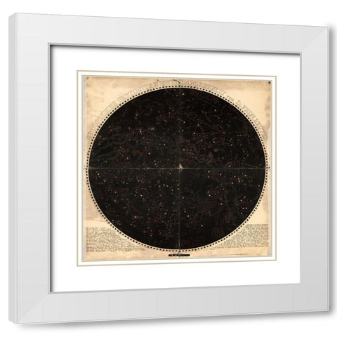 Circular Celestial White Modern Wood Framed Art Print with Double Matting by Carlson, Tina