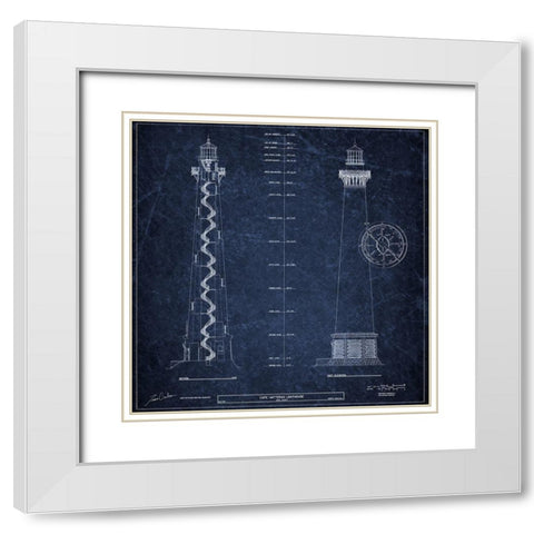 Cape Hatteras 1 Navy 2 White Modern Wood Framed Art Print with Double Matting by Carlson, Tina