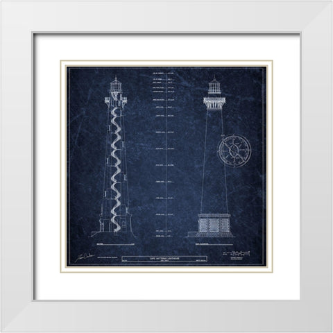 Cape Hatteras 1 Navy 2 White Modern Wood Framed Art Print with Double Matting by Carlson, Tina