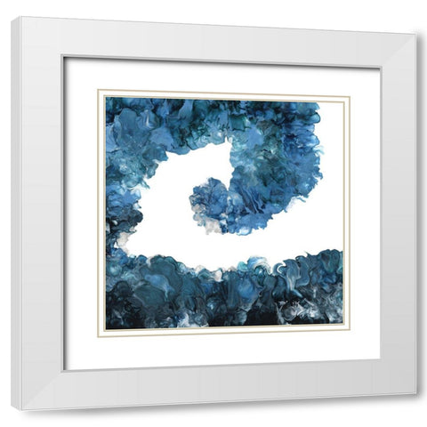 Abstract Wave White Modern Wood Framed Art Print with Double Matting by Carlson, Tina