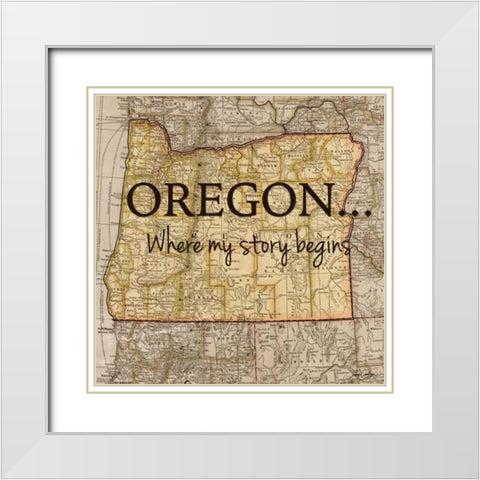 Story Oregon White Modern Wood Framed Art Print with Double Matting by Carlson, Tina