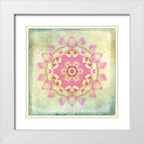 Orchid Circle 2 White Modern Wood Framed Art Print with Double Matting by Carlson, Tina