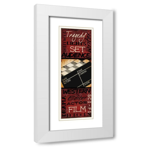 LIGHTS  CAMERA  ACTION B White Modern Wood Framed Art Print with Double Matting by Greene, Taylor