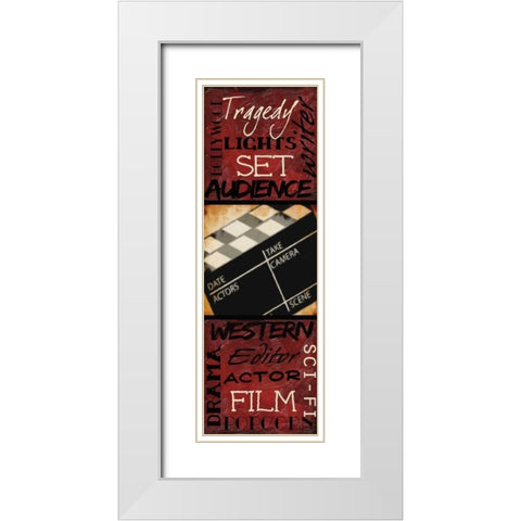 LIGHTS  CAMERA  ACTION B White Modern Wood Framed Art Print with Double Matting by Greene, Taylor