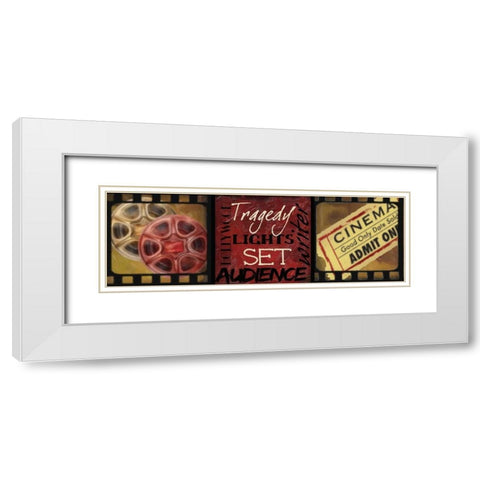 LIGHTS  CAMERA  ACTION C White Modern Wood Framed Art Print with Double Matting by Greene, Taylor