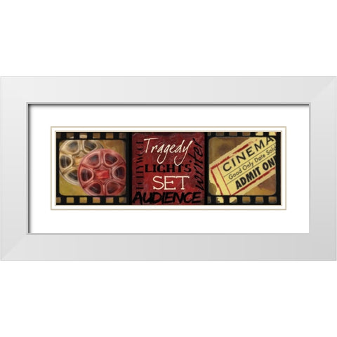 LIGHTS  CAMERA  ACTION C White Modern Wood Framed Art Print with Double Matting by Greene, Taylor