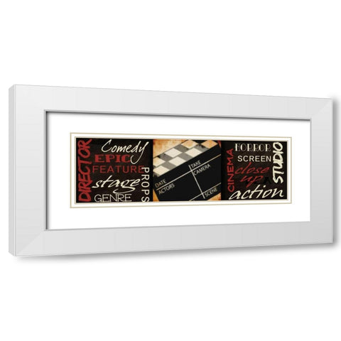LIGHTS CAMERA ACTION D White Modern Wood Framed Art Print with Double Matting by Greene, Taylor