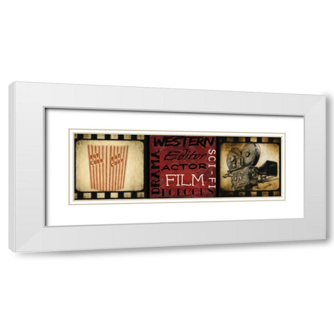 LIGHTS CAMERA ACTION E White Modern Wood Framed Art Print with Double Matting by Greene, Taylor