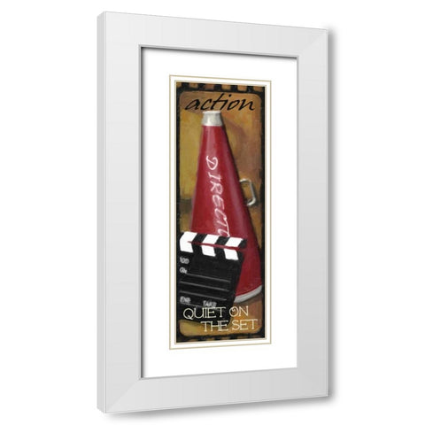 QUIET ON THE SET White Modern Wood Framed Art Print with Double Matting by Greene, Taylor
