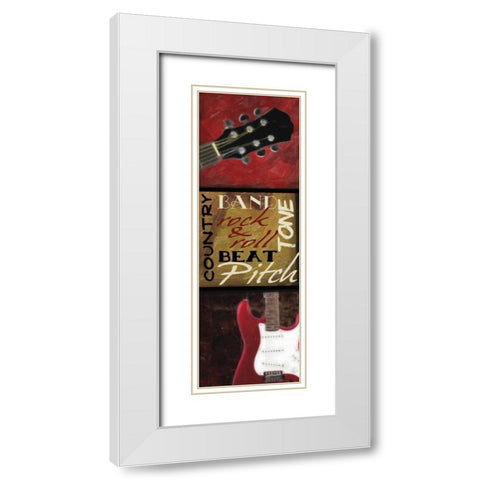 ROCK AND ROLL PANEL White Modern Wood Framed Art Print with Double Matting by Greene, Taylor