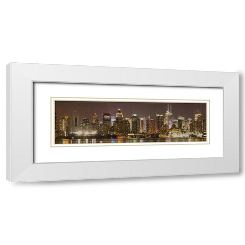 Sepia Skyline White Modern Wood Framed Art Print with Double Matting by Greene, Taylor
