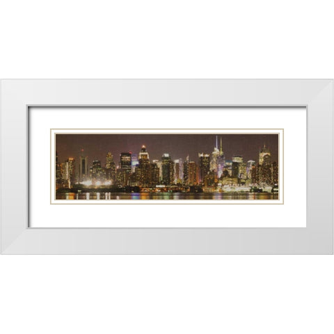 Sepia Skyline White Modern Wood Framed Art Print with Double Matting by Greene, Taylor