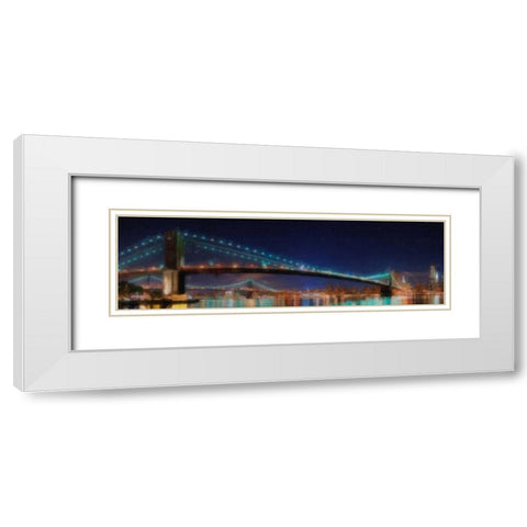New York Nights White Modern Wood Framed Art Print with Double Matting by Greene, Taylor