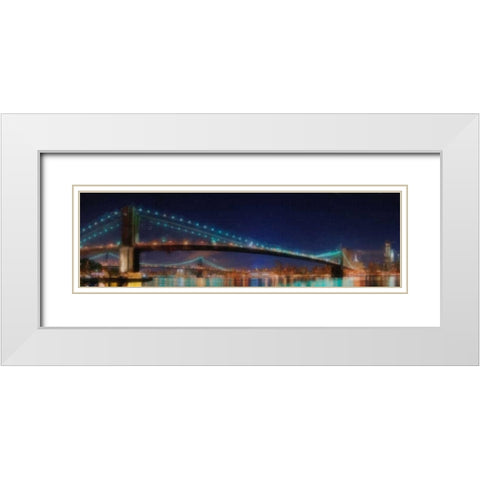 New York Nights White Modern Wood Framed Art Print with Double Matting by Greene, Taylor