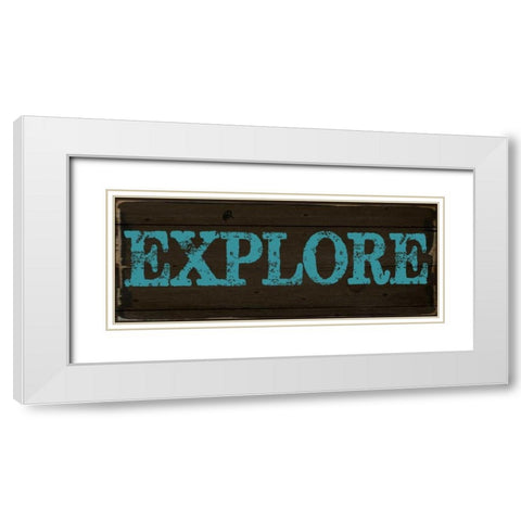 EXPLORE 2 White Modern Wood Framed Art Print with Double Matting by Greene, Taylor